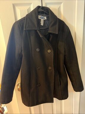 Old Navy Black Double-Breasted Women's Peacoat